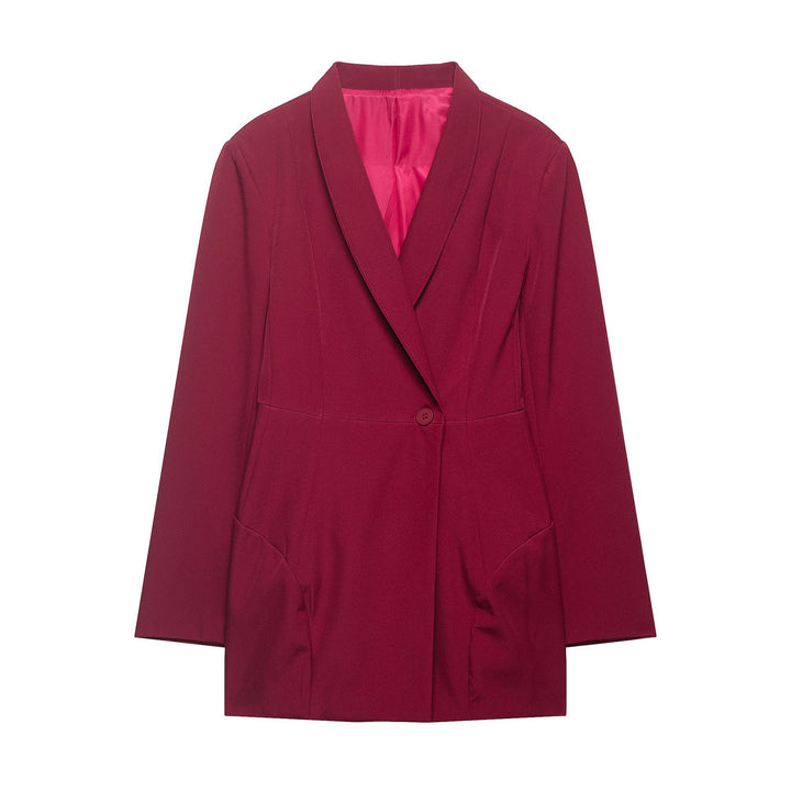 Damen Floraler Schalkragen-Blazer mit lockerem Schnitt und aufgesetzten Taschen Echo Archiv