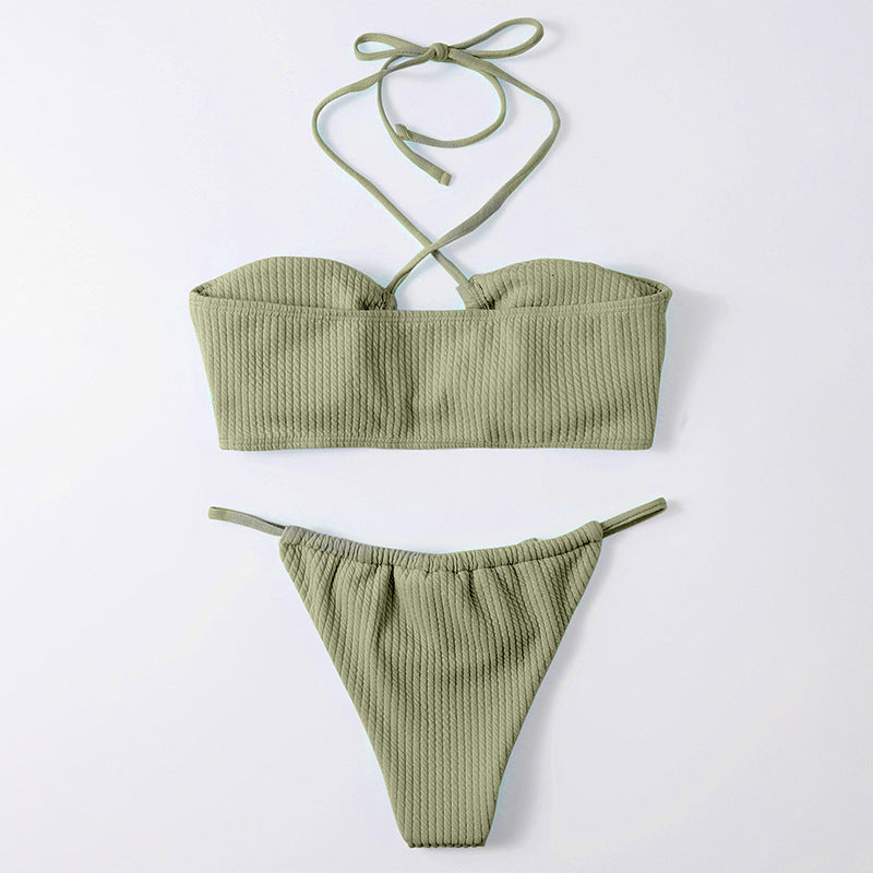 Damen Stylish gefütterter Bikini mit Cross-Back-Trägern Echo Archiv