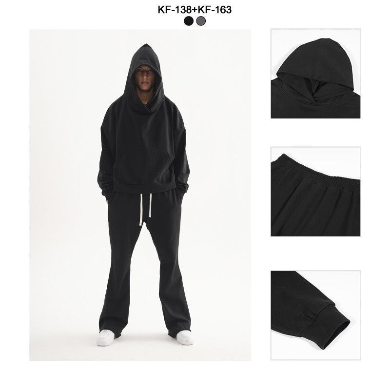 Damen Cropped-Kapuzenpullover und ausgestellte Sweathose Lounge-Set aus French-Terry Echo Archiv