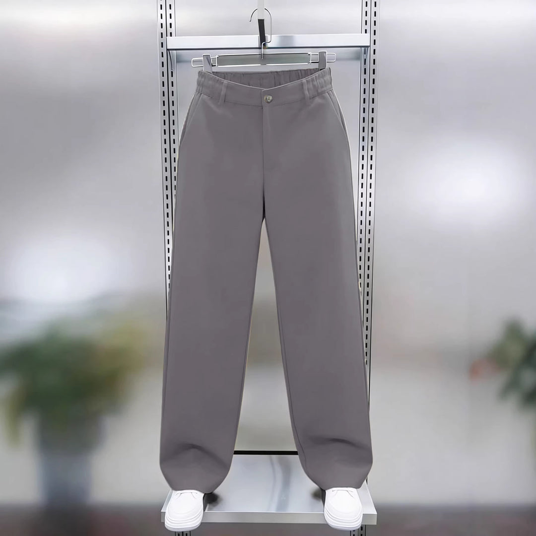 Herren Weite Twillhose mit hohem Bund, elastischem Rückenbund und geradem Bein Echo Archiv