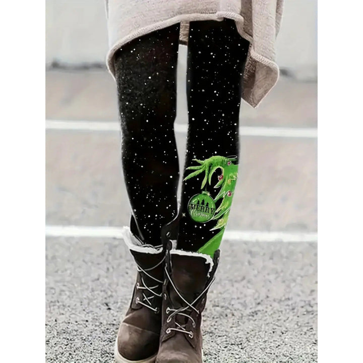 Damen Gemusterte Weihnachtsleggings Echoarchiv