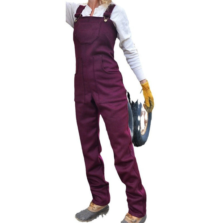 Damen Robuste Workwear-Latzhose aus Canvas mit verstellbaren Trägern und geradem Bein – Avérine