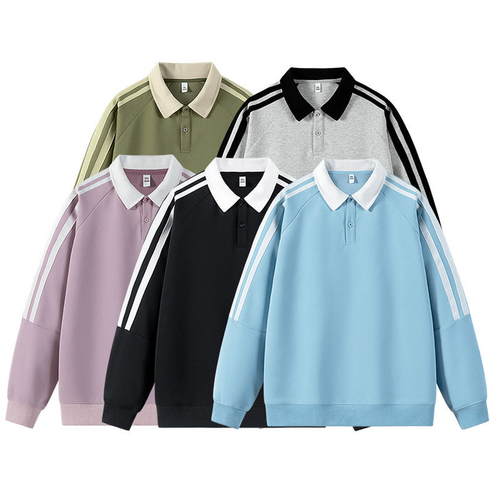 Herren sportlicher Sweat-Pullover mit Polo-Kragen Echoarchiv