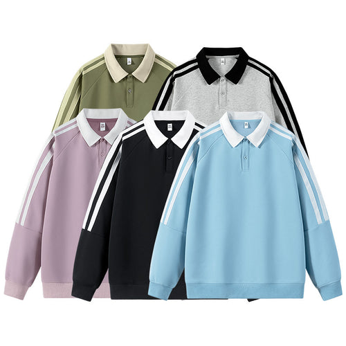 Herren sportlicher Sweat-Pullover mit Polo-Kragen Echoarchiv