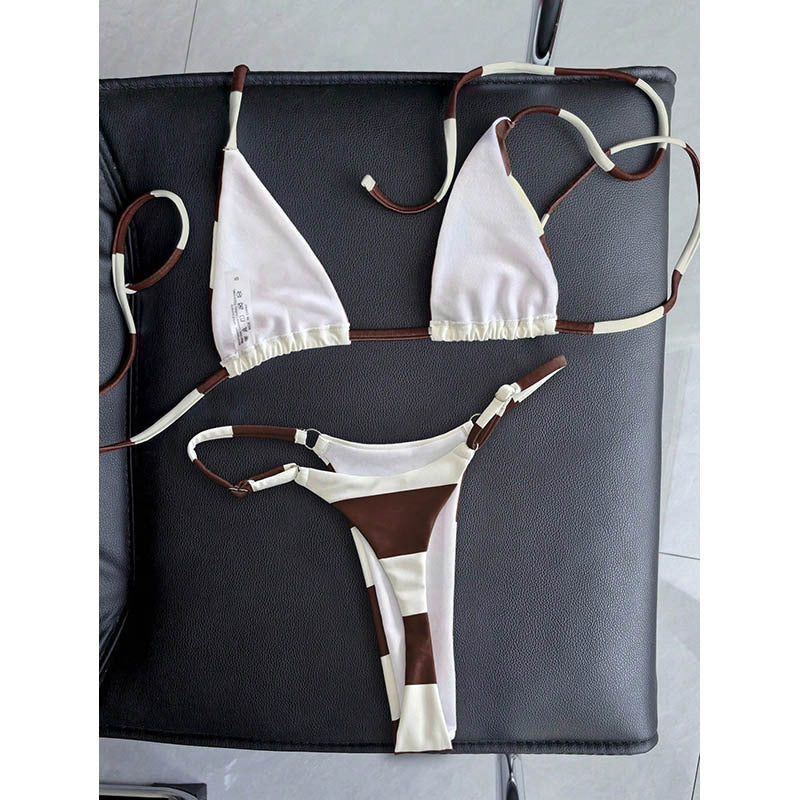 Damen Triangel-Bikini-Set mit klassischen Streifen und verstellbaren Trägern Echo Archiv