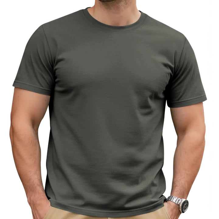Herren nan Basic Kurzarm-T-Shirt aus hochwertigem Baumwollmix mit Rundhalsausschnitt, flachen Nähten und Regular Fit Echo Archiv