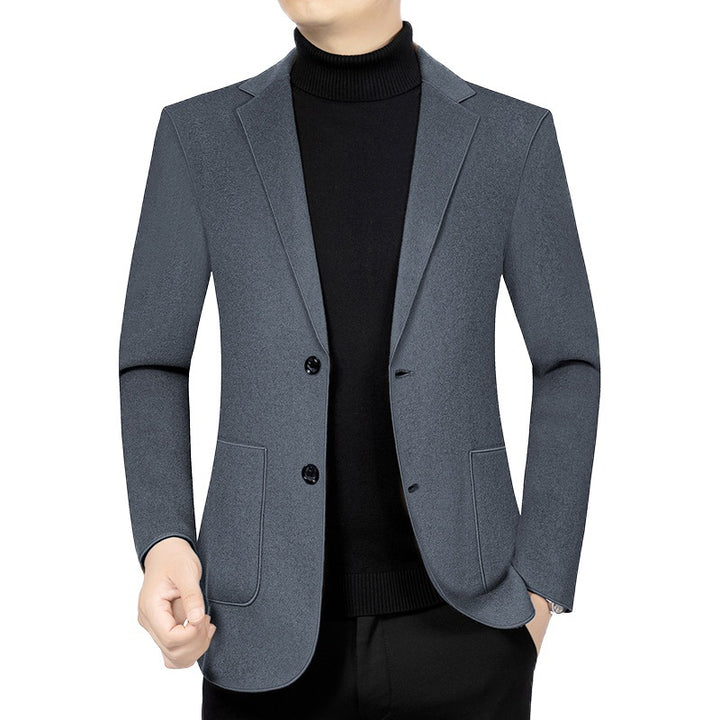 Herren Elegantes Slim-Fit Sakko aus Wolloptik mit aufgesetzten Außentaschen – Tianoro