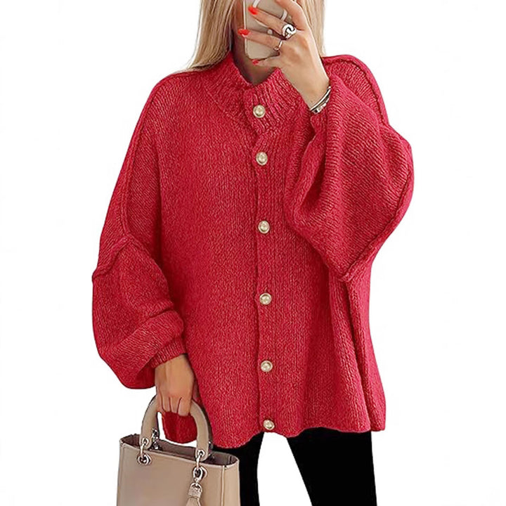 Damen oversized Strickjacke mit Knopfverschluss Echoarchiv