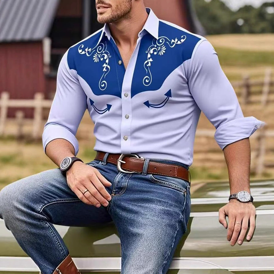 Herren Western Hemd mit kunstvoller Stickerei Echoarchiv