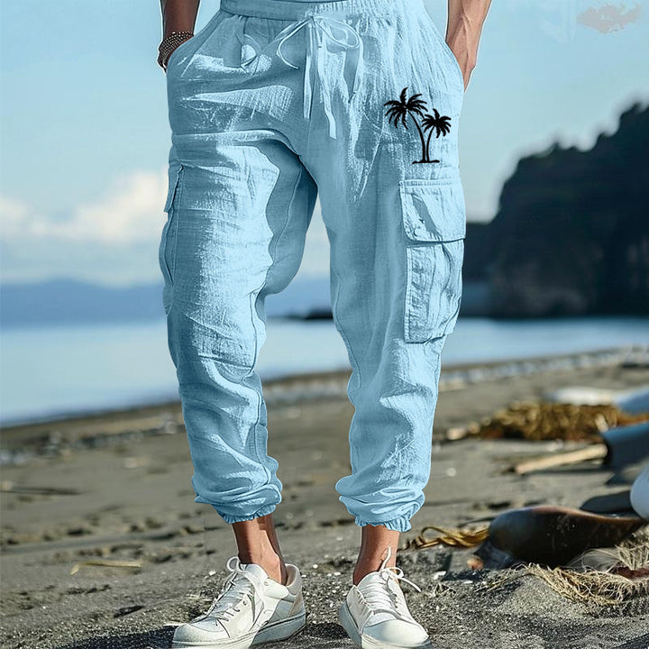 Herren lässige Cargo-Hose mit elastischem Bund und praktischen Taschen Echoarchiv