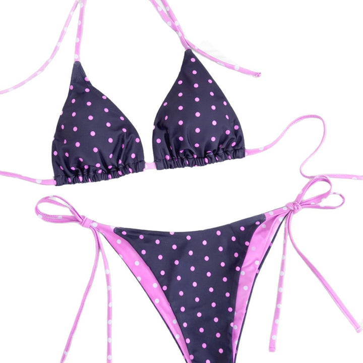 Damen Polka-Dots Bikini mit verstellbaren Bindebändern Echo Archiv