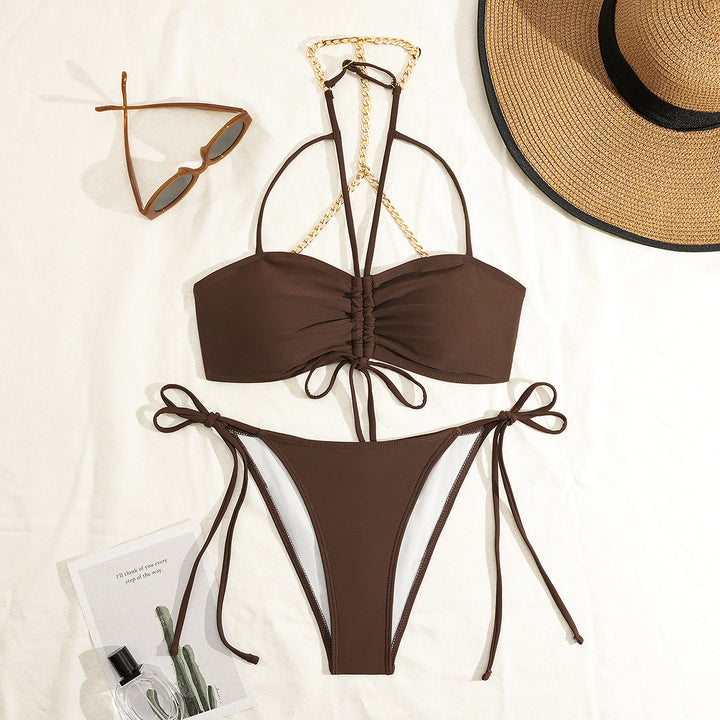 Damen Hochwertiger Bikiniset mit raffiniertem Ketten-Detail Echo Archiv