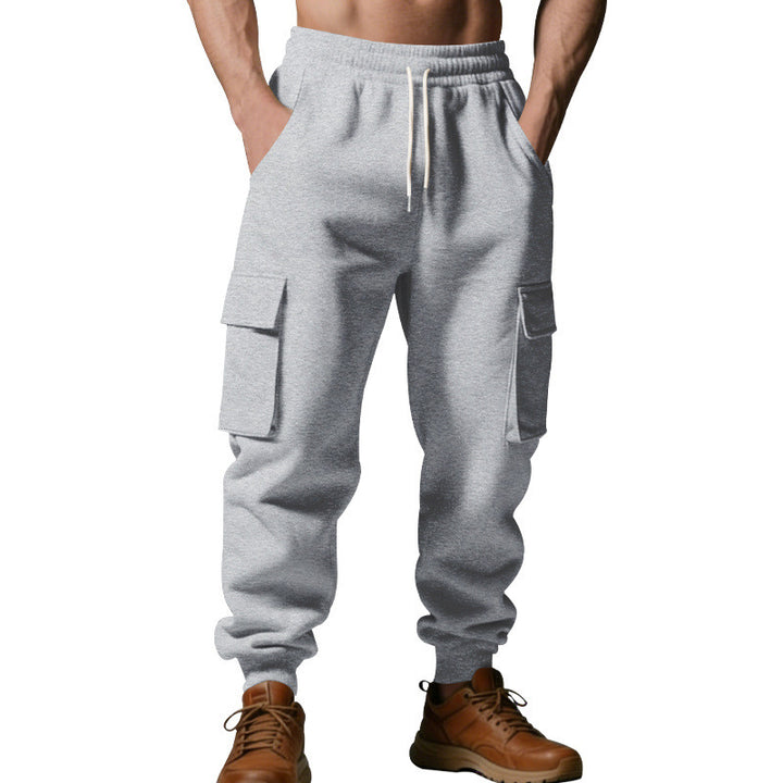 Herren Utility-Jogger mit Cargo-Taschen, Kordelzug und gerippten Bündchen – Bravaro