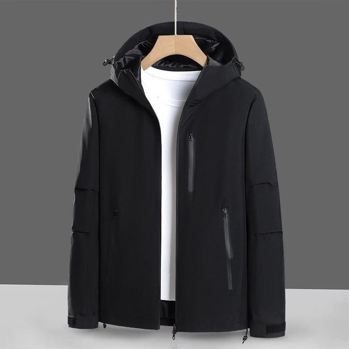 Herren Funktionsjacke mit wasserabweisendem Gewebe und verstellbarem Kapuzenkragen Echoarchiv