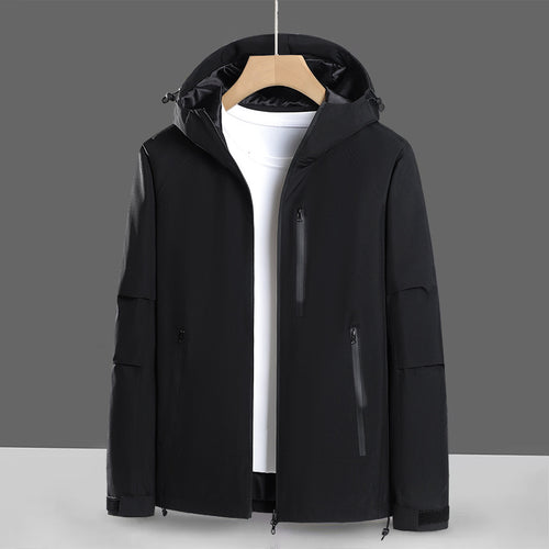 Herren Funktionsjacke mit wasserabweisendem Gewebe und verstellbarem Kapuzenkragen Echoarchiv