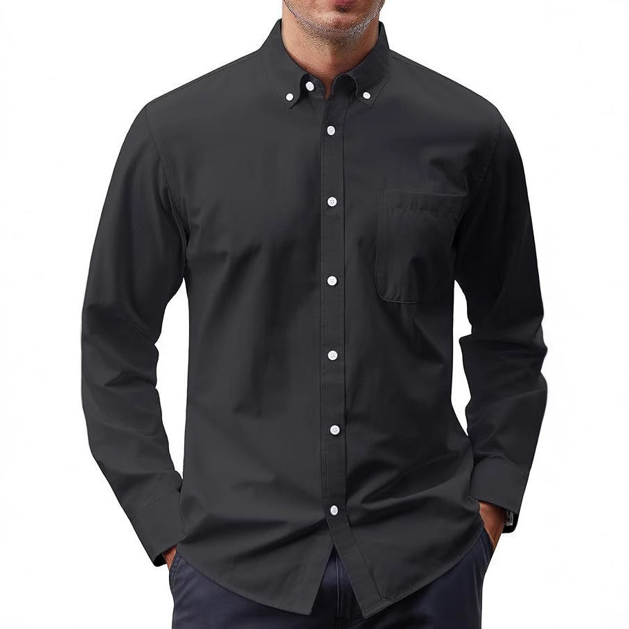 Herren nan Slim-Fit Oxford-Hemd mit Button-Down-Kragen, Brusttasche und elastischer Baumwollmischung Echo Archiv