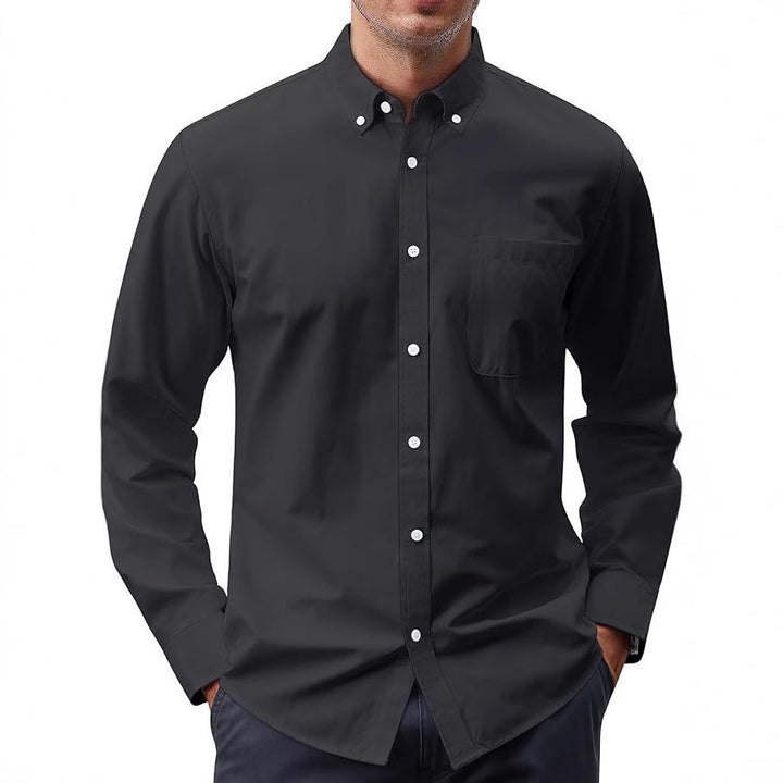 Herren nan Slim-Fit Oxford-Hemd mit Button-Down-Kragen, Brusttasche und elastischer Baumwollmischung Echo Archiv