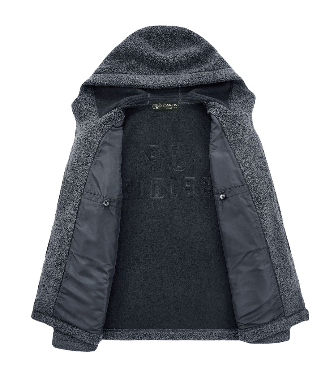 Herren Sherpa‑Fleece Kapuzenjacke mit Reißverschluss und Brusttasche Echo Archiv