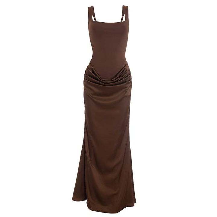 Damen Elegantes Wickelkleid mit schulterfreien Trägern und raffiniertem Drapierungsdetail Echo Archiv