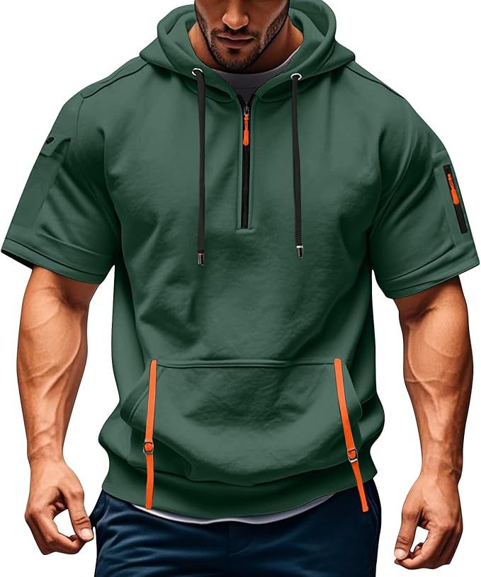 Herren Freizeit Hoodie mit modernen Reißverschlusstaschen Echoarchiv