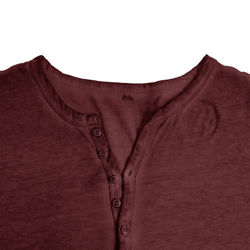 Herren Langarmshirt mit modischem Henley-Ausschnitt Echoarchiv