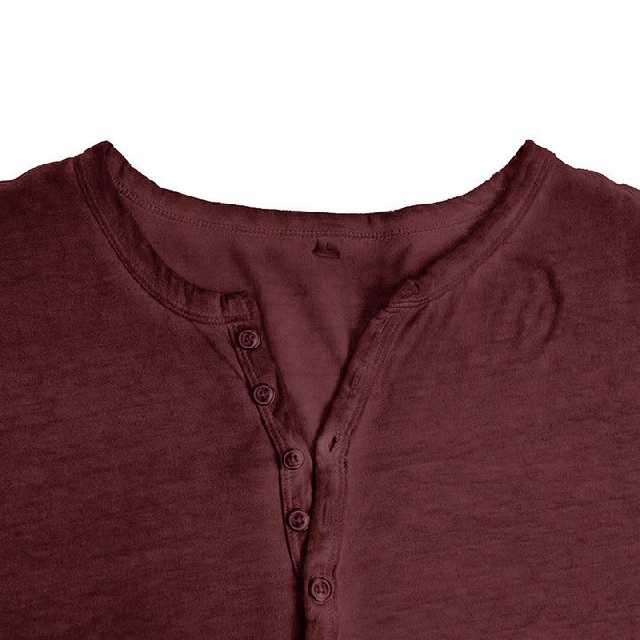 Herren Langarmshirt mit modischem Henley-Ausschnitt Echoarchiv
