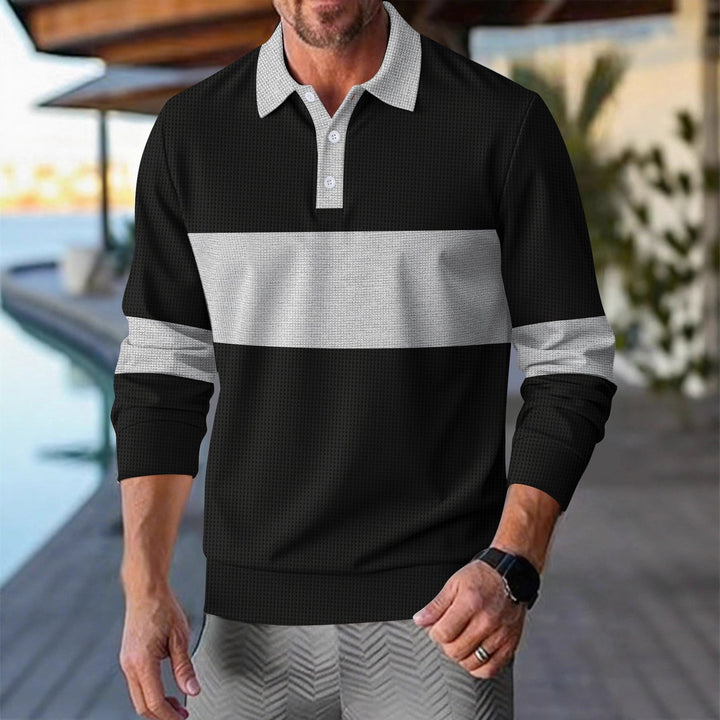 Herren sportliches Poloshirt mit innovativem Anlasskragen Echoarchiv