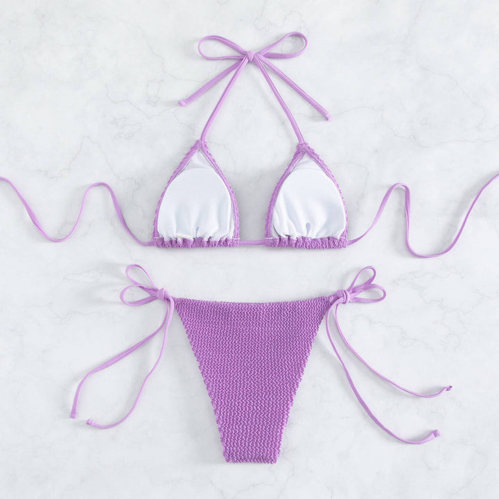Damen Triangel-Bikini mit raffinierten Bindebändern und strukturiertem Stoff Echo Archiv