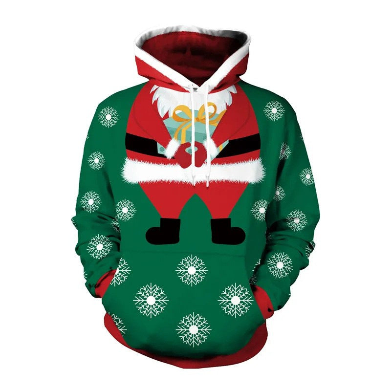 Damen Lustiger Kapuzenpullover mit Weihnachtsmotiv Echoarchiv