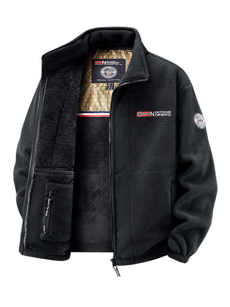 Damen Thermo-Fleecejacke mit wärmendem Teddyfutter, Stehkragen und Reißverschlusstaschen Echo Archiv