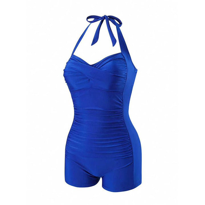 Damen Halterneck Badeanzug mit schmeichelnder Raffung Echo Archiv