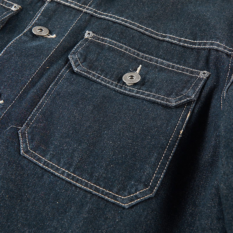Herren Warme Denimjacke mit Kunstfellkragen Echo Archiv