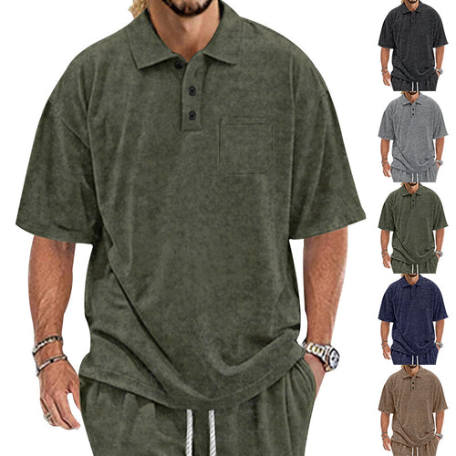 Herren Poloshirt mit strukturiertem Design und praktischen Knöpfen Echoarchiv