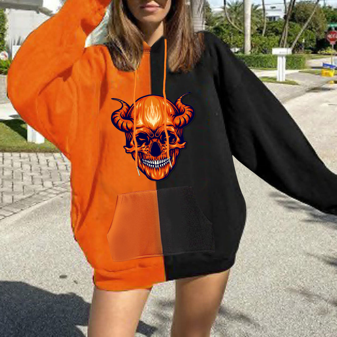 Damen Kapuzenpullover mit künstlerischem Aquarell‑Federmotiv, Oversize‑Schnitt und Kängurutasche – Auréline