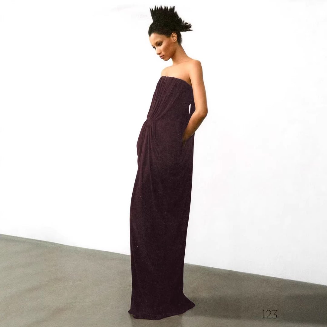 Damen Elegantes Maxikleid mit raffinierten Drapierungen Echo Archiv