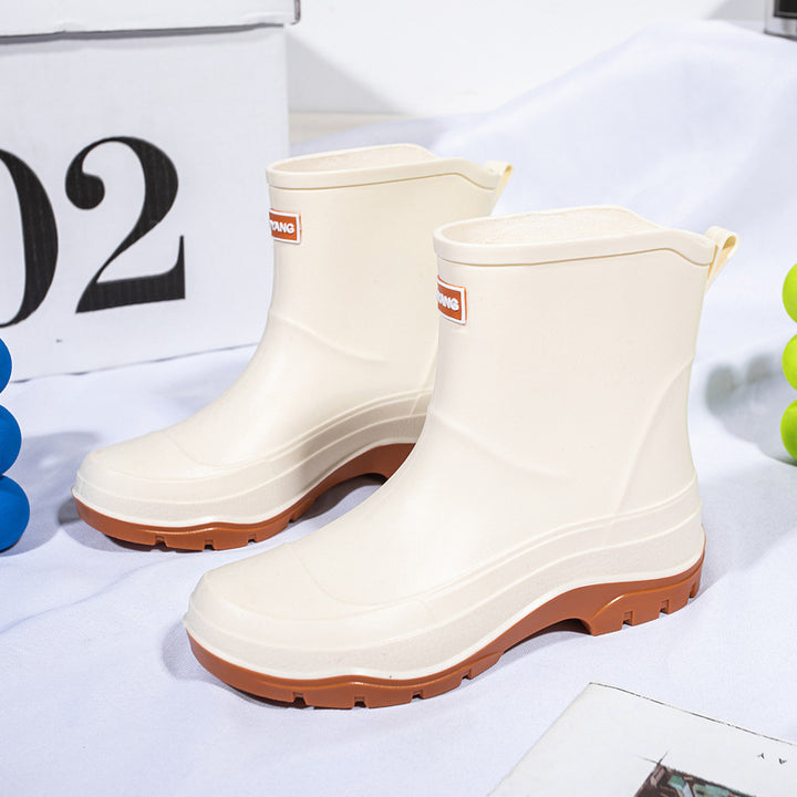 Herren Kurzschaftige Neongummierte Outdoor-Gummistiefelette mit stoßdämpfender Profilsohle Echoarhiv