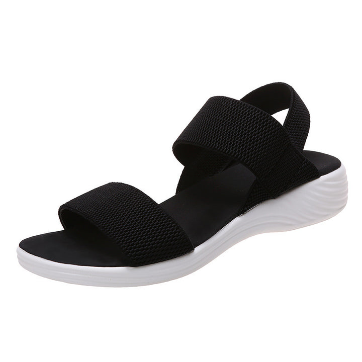 Damen Strick‑Sandalen mit elastischen Riemen und dämpfender Plateau‑Sohle Echo Archiv