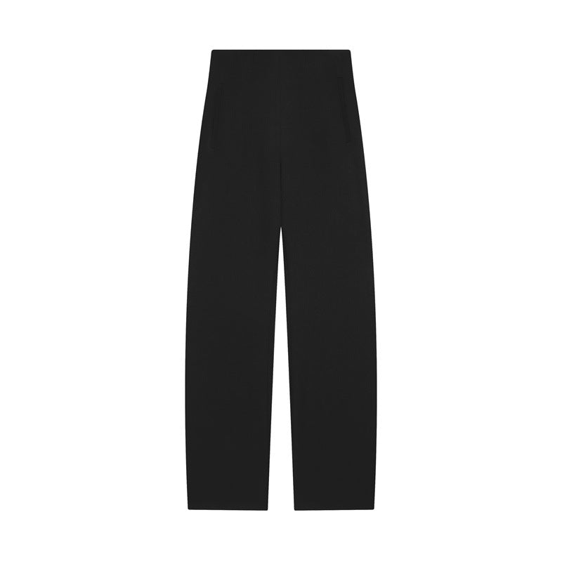 Damen Hochtaillierte weite Stoffhose mit geradem Bein und verdecktem Bund Echo Archiv