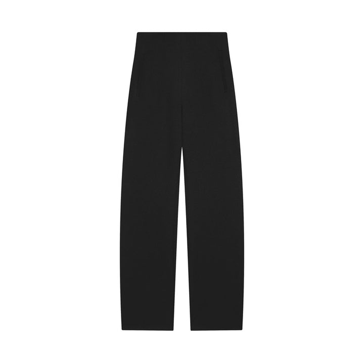 Damen Hochtaillierte weite Stoffhose mit geradem Bein und verdecktem Bund Echo Archiv