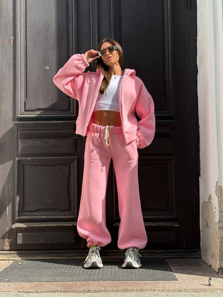 Damen Sportlicher Oversized Hoodie und Jogginghose Set Echo Archiv