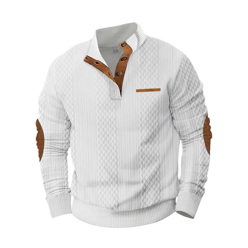 Herren Strickpullover mit strukturiertem Design und Kontrastdetails Echoarchiv