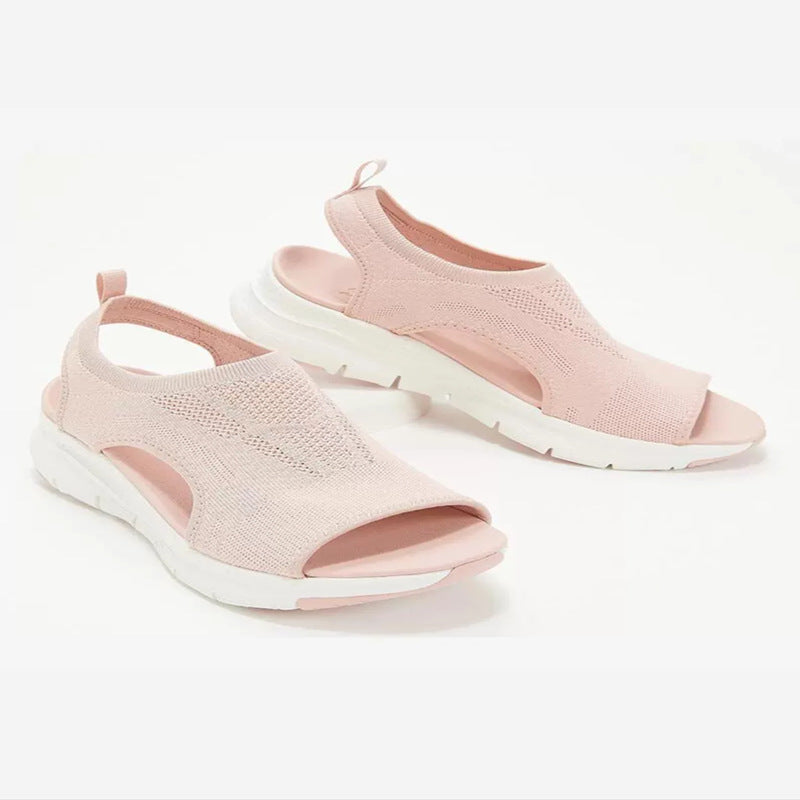 Damen Komfortable Sandaletten mit atmungsaktiver Strickoberfläche und ergonomischem Fußbett Echoarchiv