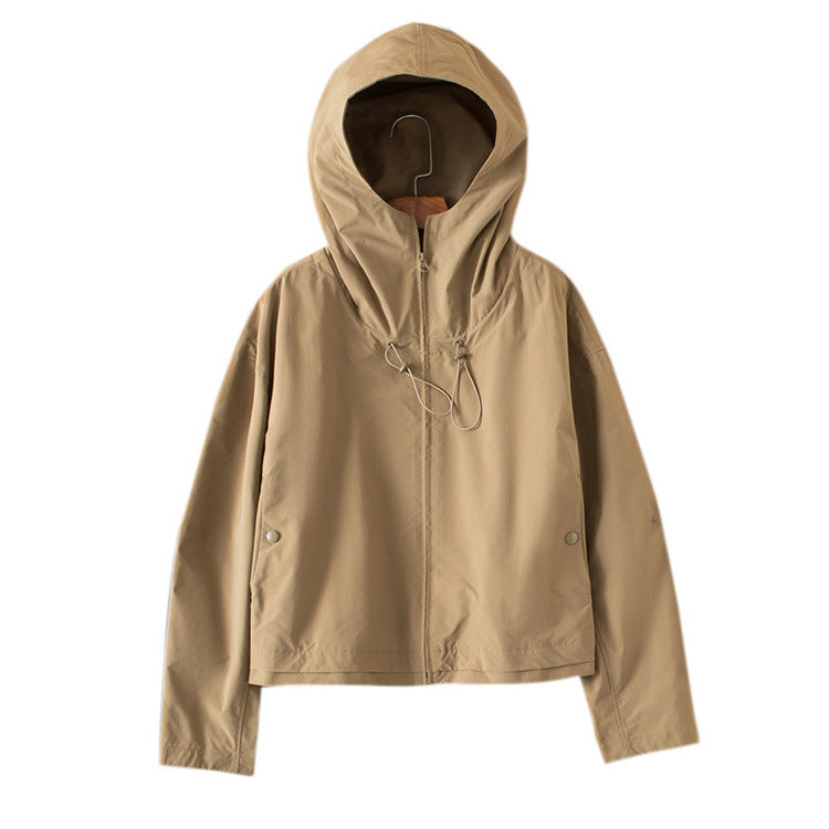 Damen Leichte Kapuzenjacke mit Boxy‑Silhouette und Kordelzug Echo Archiv