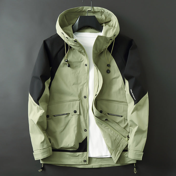 Herren Technische Parka-Jacke im Utility-Stil mit Kapuze, wind- und wasserabweisender Shell Echo Archiv