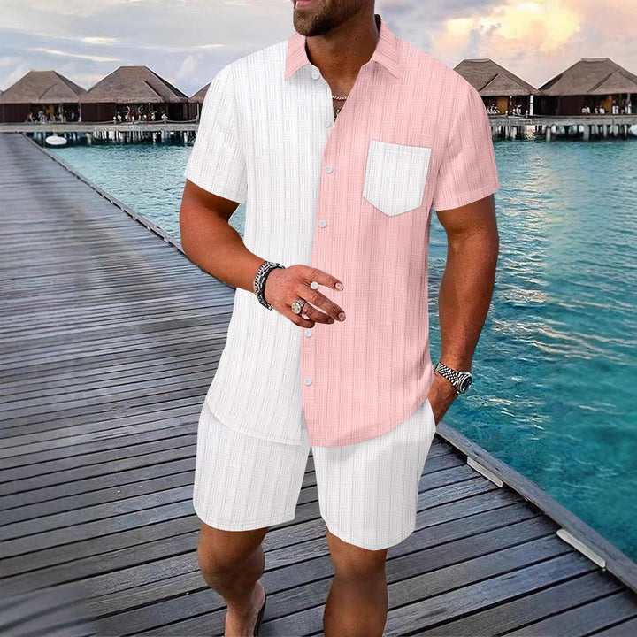 Herren lässiges Hemd und Shorts Set Echoarchiv