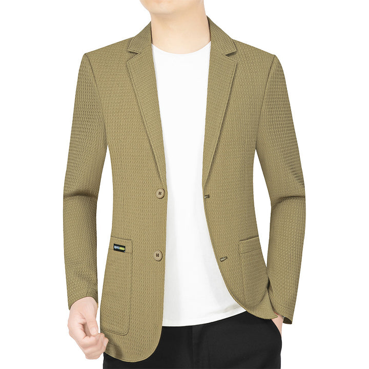 Herren Modernes Stretch Business-Sakko mit schmalem Schnitt und aufgesetzten Taschen – Tianoro
