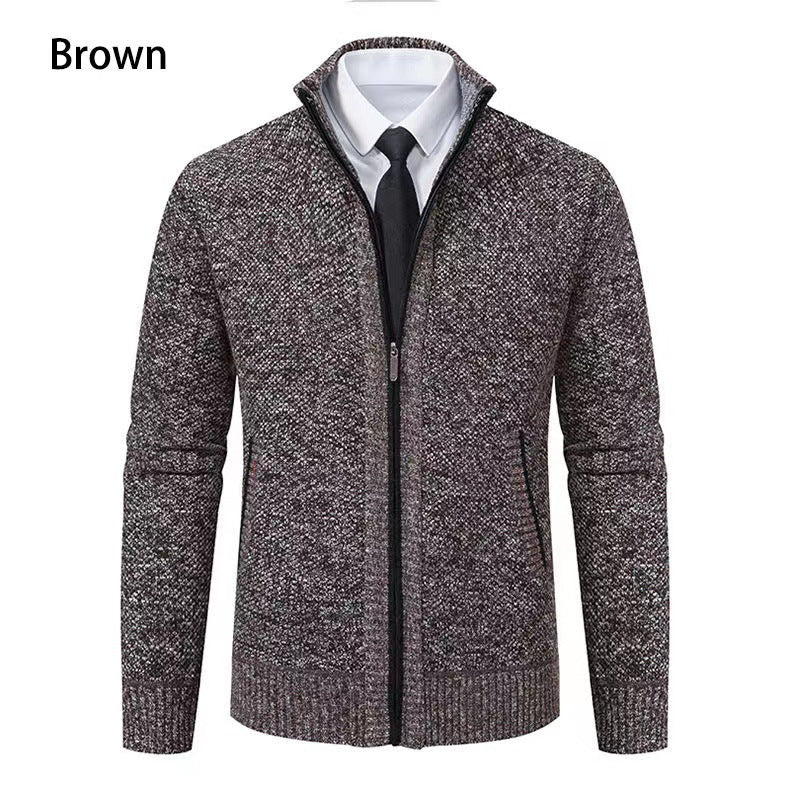 Herren modische Strickjacke mit Reißverschluss und praktischen Taschen Echoarchiv