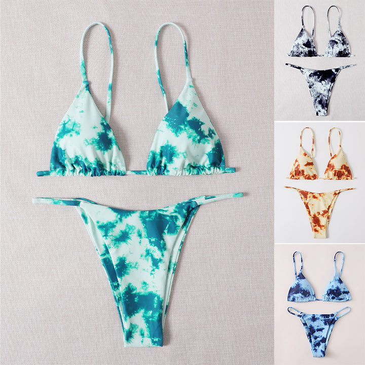 Damen Triangel-Bikini mit modischem Batikdesign Echo Archiv