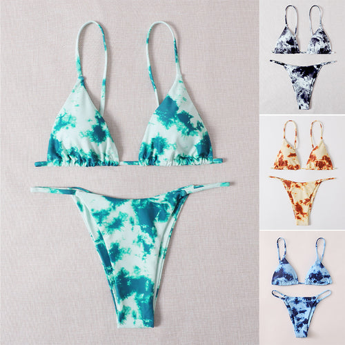 Damen Triangel-Bikini mit modischem Batikdesign Echo Archiv