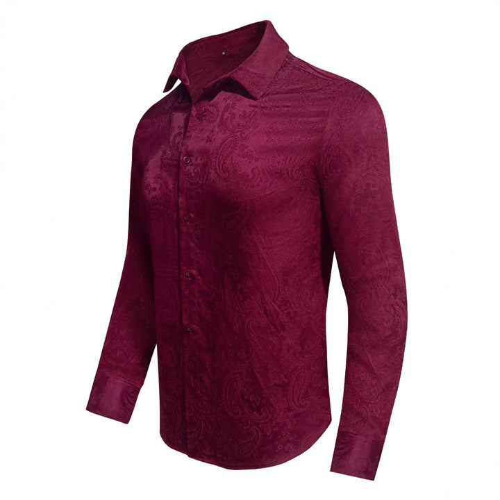 Herren Langarm Hemd mit luxuriösem Jacquard-Muster Echoarchiv